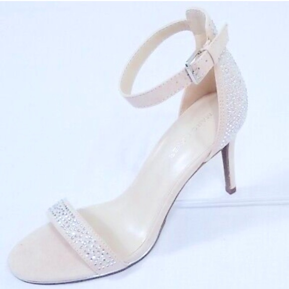 Marc Fisher Neutral Rhinestone Studded High Heels in Nude Cream | Size: 10 - Picture 2 of 2
